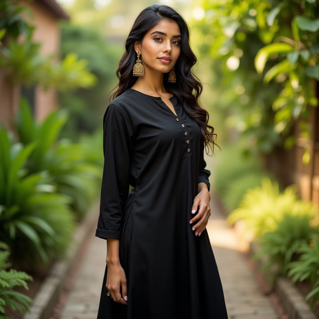 Women’s Elegant Ethnic Black Suit Set