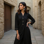 Women’s Elegant Ethnic Black Suit Set