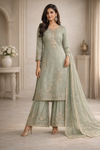 Women’s Elegant Ethnic White Suit Set