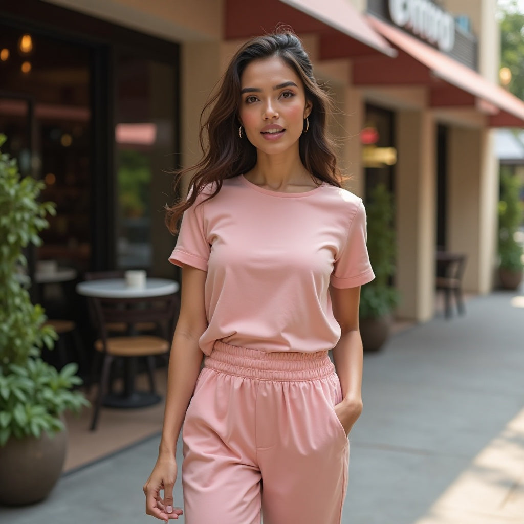 Women Solid dusty rose co-ord set