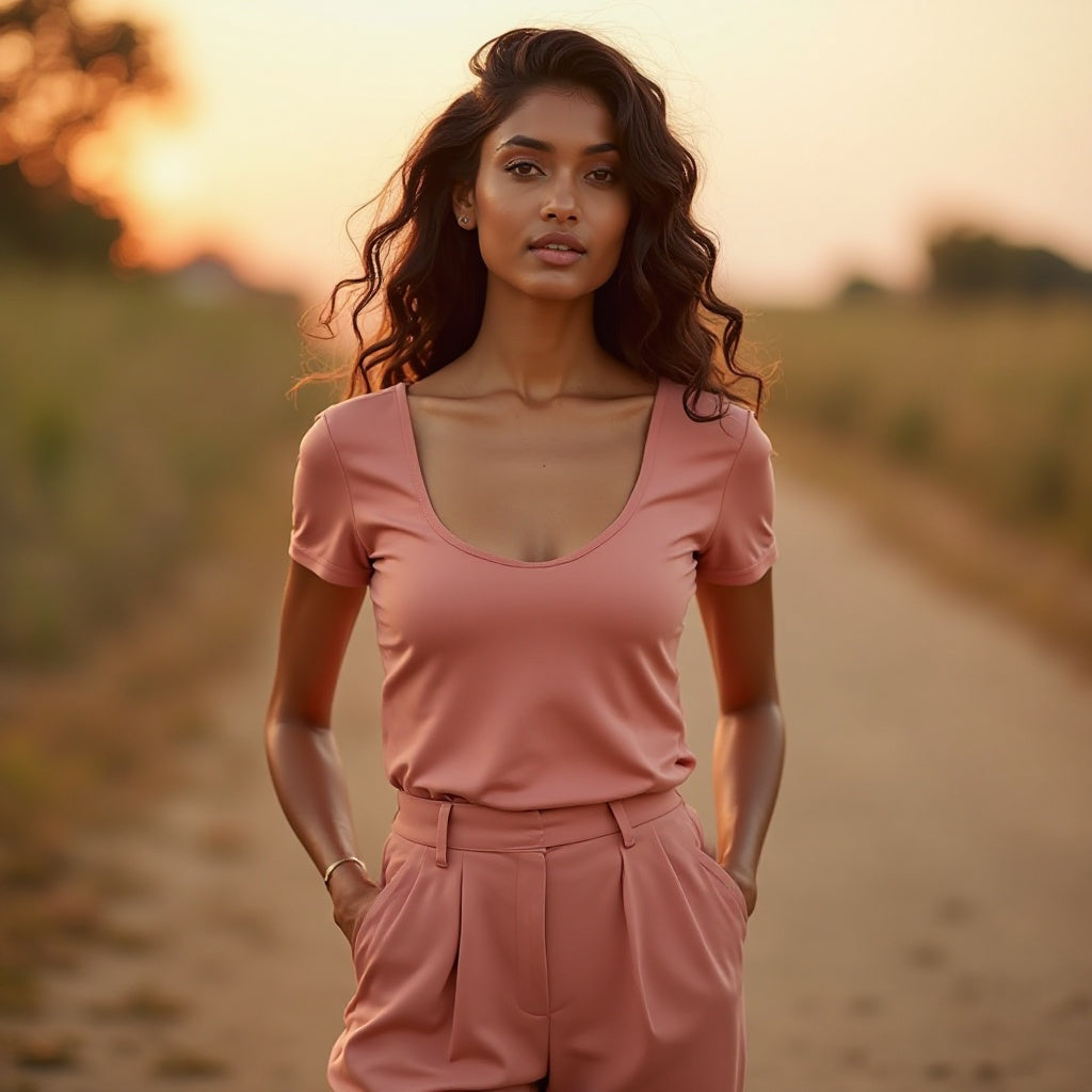 Women Solid dusty rose co-ord set