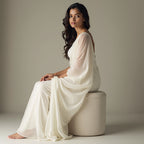 women WHITE organza saree